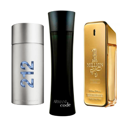 SeZestaw 3 Perfum - 212 Men NYC, Paco Rabanne One Million, Armani Code Homme 100ml