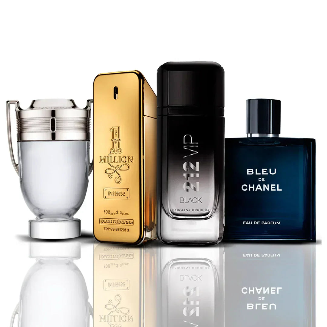 Zestaw 4 Perfum - Invictus + One Million + 212 VIP Black + Bleu de Chanel 100ML Invictus 100ML